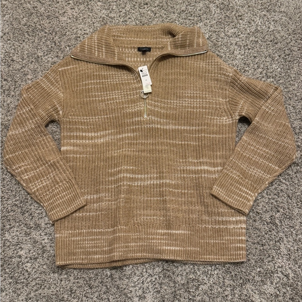 Talbots Beige Zip-Up Sweater